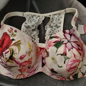 Flowered balconette bra